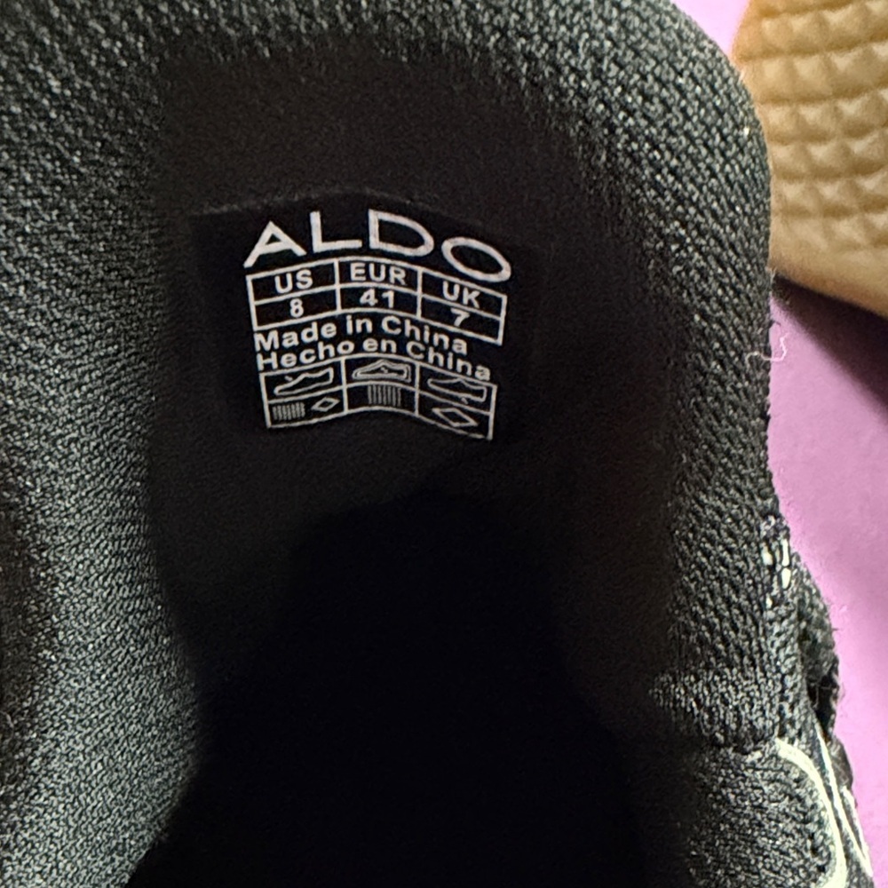 Aldo Black Sneakers with White Doodle Print - Picture 10 of 10